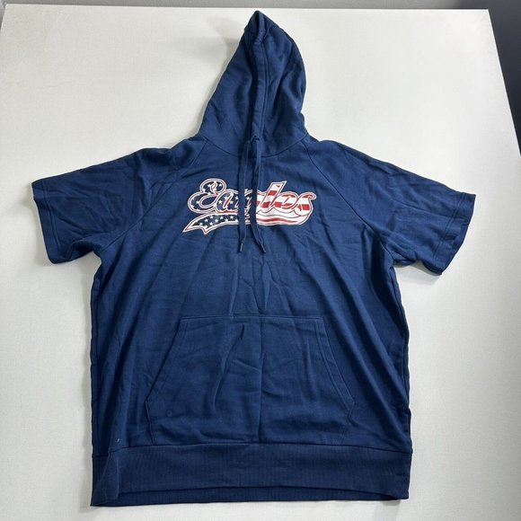 Under Armour Men's Terry Short-Sleeve Hoodie Sweatshirt Size XL Blue‎ Coldgear - Picture 1 of 9
